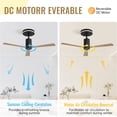 thumbnail image 2 of Jopath 52 Inch Modern Flush Mount Ceiling Fan with LED Light and Remote Control, 3 ABS Blades Noiseless Reversible DC Motor for Patio Living Room, 2 of 9