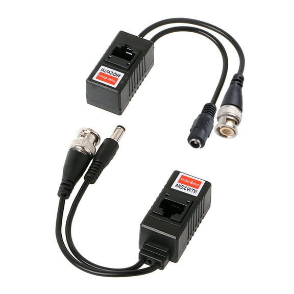 1 Pair BNC To RJ45 Passive Video Power   Audio Balun Transceiver For CCTV Camera