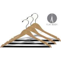 INTERNATIONAL HANGER Natural Wood Suit Hanger with Non-Slip Bar, for Tops, Dresses or Pants, 25 Pack