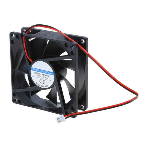 COOLHOOD 12V 2-Pin 80x80x25mm PC Computer CPU Heatsink Brushless Cooling Fan 8025 with 20cm Cable