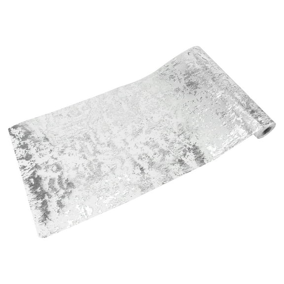 Unique Bargains Polyester Table Runner Machine Washable Dining Table Runner for Home Decoration 32.81ft Silver Tone