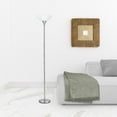thumbnail image 6 of 70" Nickel Torchiere Floor Lamp With White Frosted Glass Dome Shade, 6 of 7
