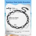 thumbnail image 4 of PROSTEEL Stainless Steel Anklet for Women Black Paperclip Charm Bracelet Jewelry Birthday Christmas Gift 8.5 Inch Chain, 4 of 6