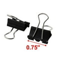 thumbnail image 2 of Unique Bargains One Dozen 19mm Width Black Metal Documents Binder Clips, 2 of 3