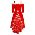 thumbnail image 5 of Women Christmas Outfit Elegant Holiday Party Dress For Festive Dinner Evening Gala Celebration Comfortable Flowy Design Red L, 5 of 5