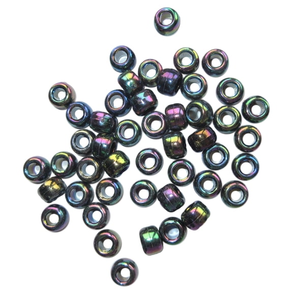 12 Packs: 280 ct. (3,360 total) Black Aurora Borealis Pony Beads by Creatology - 6mm x 9mm