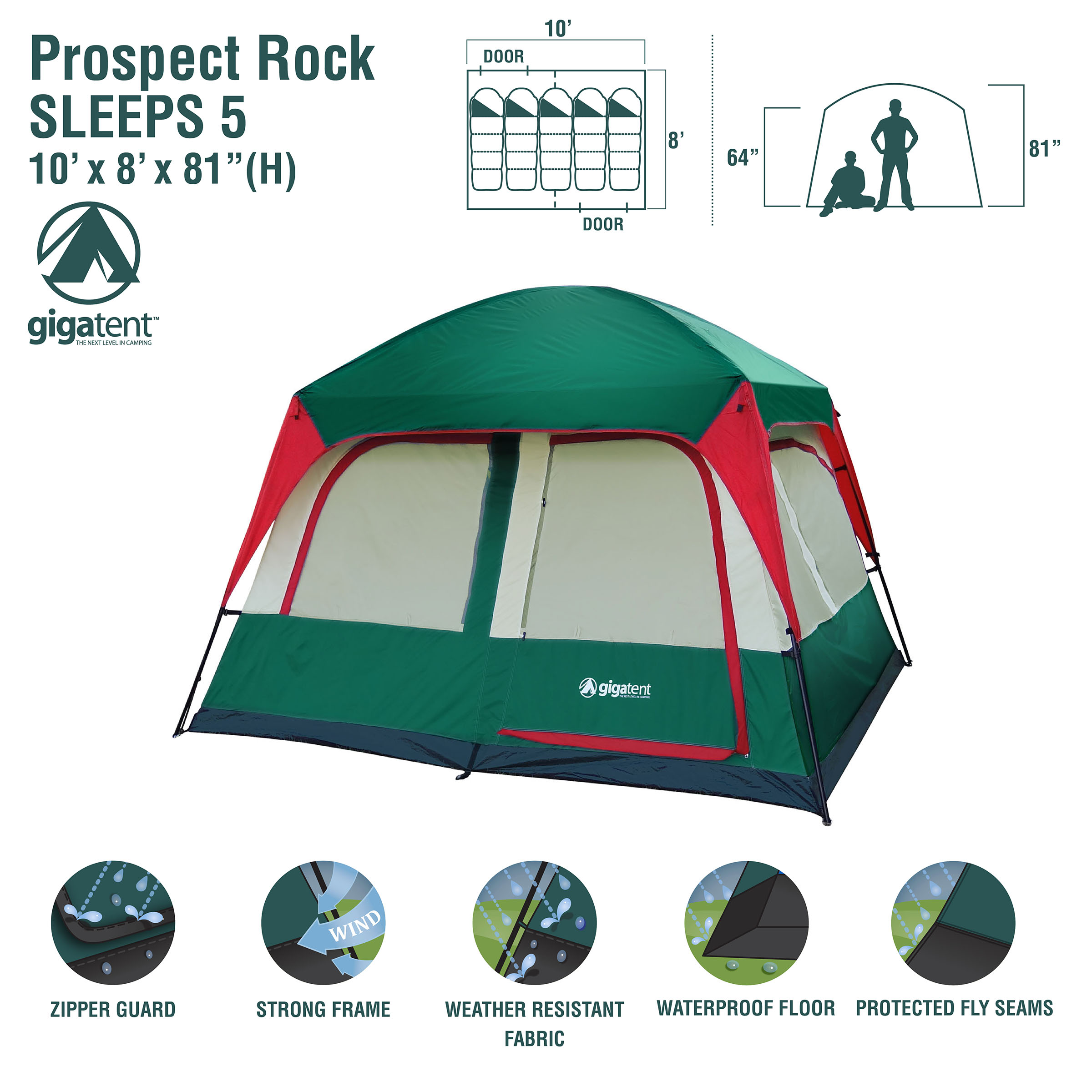 Gigatent Prospect Rock 4-5 Person Family Camping Tent - image 5 of 5