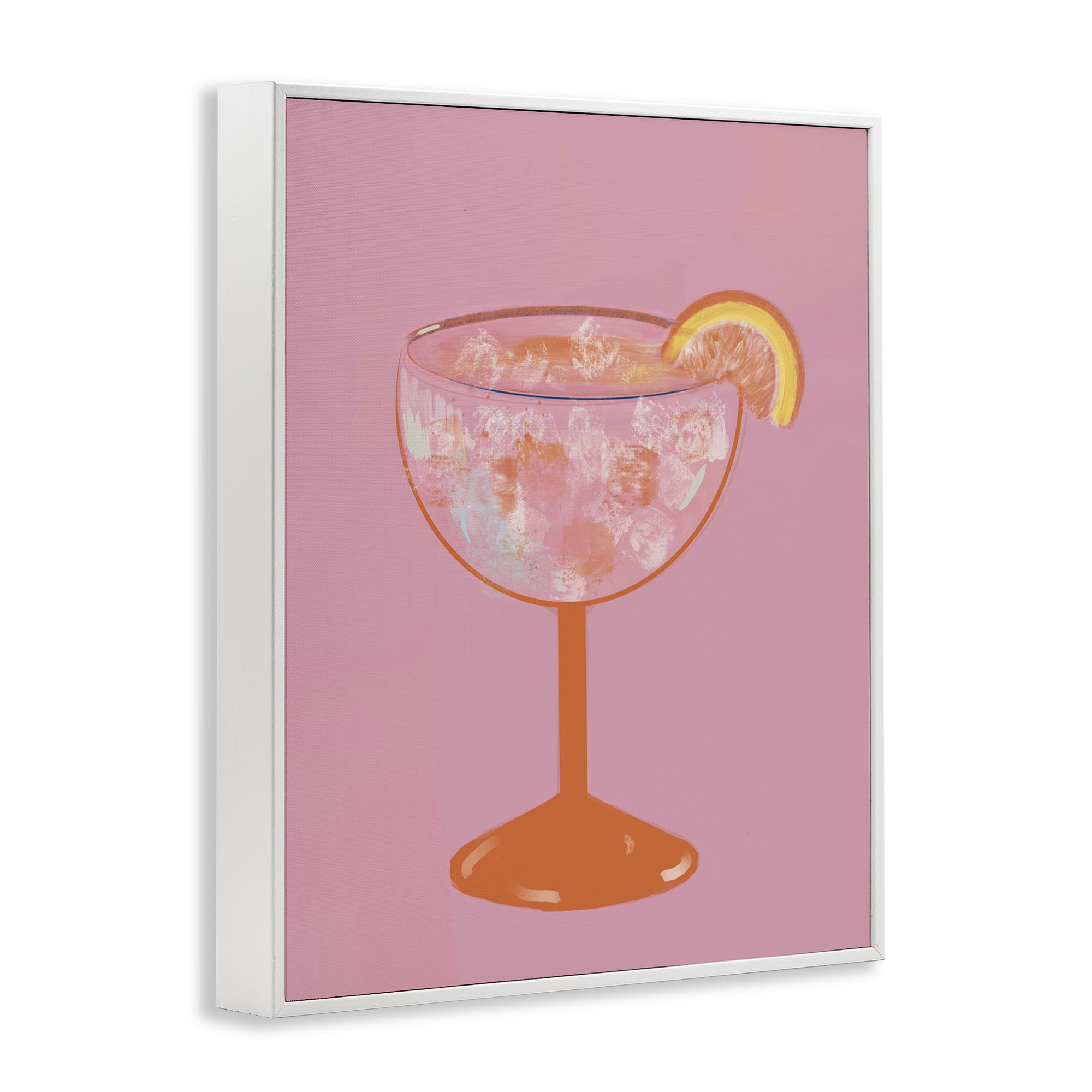 Stupell Industries Paloma Glass over Pink White Framed Giclee Art, design by Robin Maria