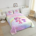 thumbnail image 4 of Erosebridal Initial A-Z Bedding Twin Comforter Set, Initial Letter T Down Comforter, Girly Fairy Unicorn Decor, Reversible, 4 of 7