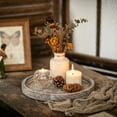 thumbnail image 4 of Hanobe Round Wooden Candle Tray: Rustic Decorative Coffee Table Tray ,11.8", 4 of 8