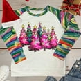 thumbnail image 4 of Women Sweatshirts Raglan Pullover Christmas Graphic Outfits Crewneck Tees Gradient Tops Christmas Tree Clothing Shining Star Clothes Snowman Tees Festival Sweatshirt, 4 of 5