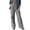 Black, variant on Women's Plaid Pants, Straight Leg Trousers for Women, High Elastic Waist Casual Checked Pants with 4 Pockets, Soft Relaxed Loose Fit Long Pants for Weekend Travel Loungewear Black S