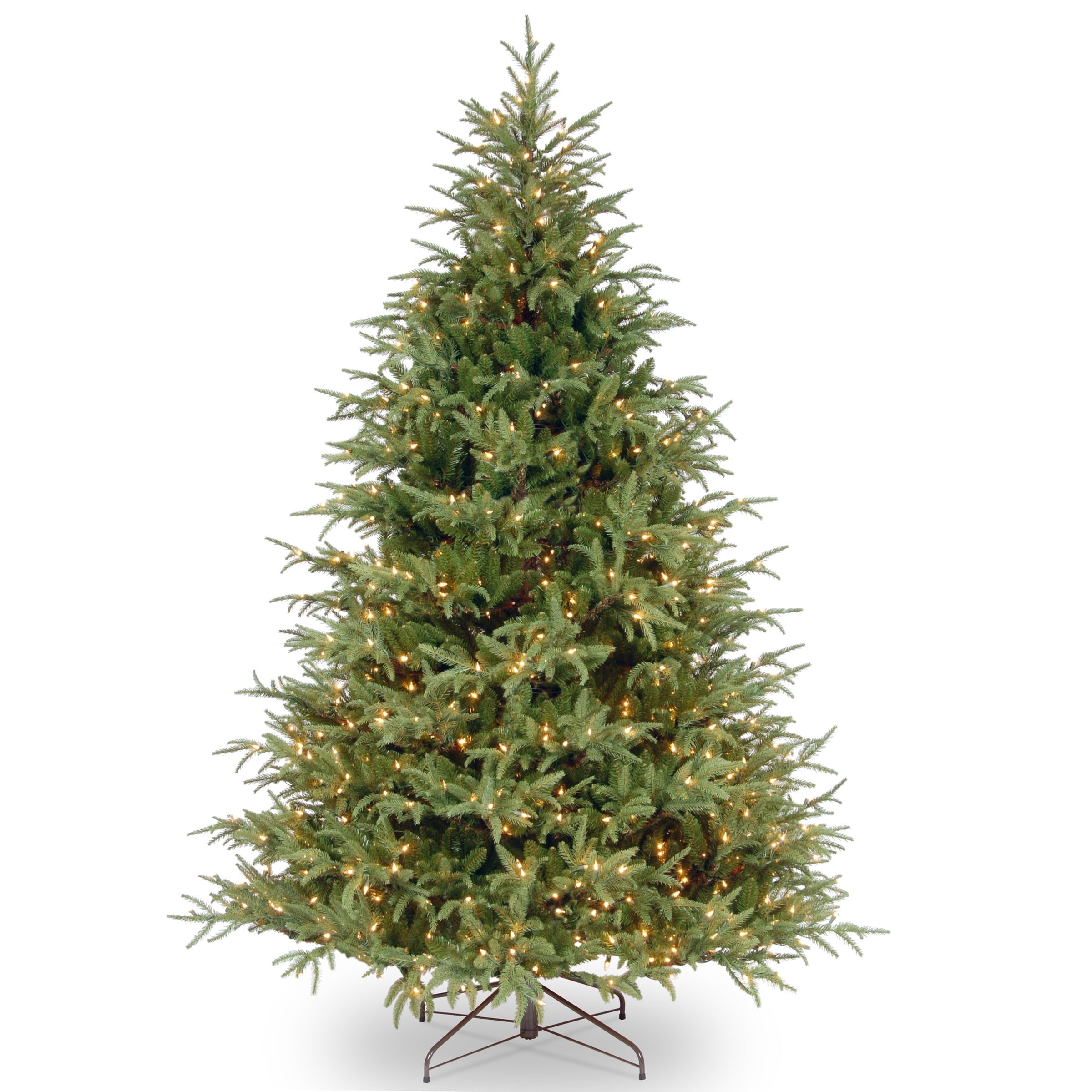 National Tree Company 6.5 ft. Pre-Lit Feel Real® Artificial Fraser Grande Christmas Tree, Green, Dual Color® LED Lights, Includes Stand