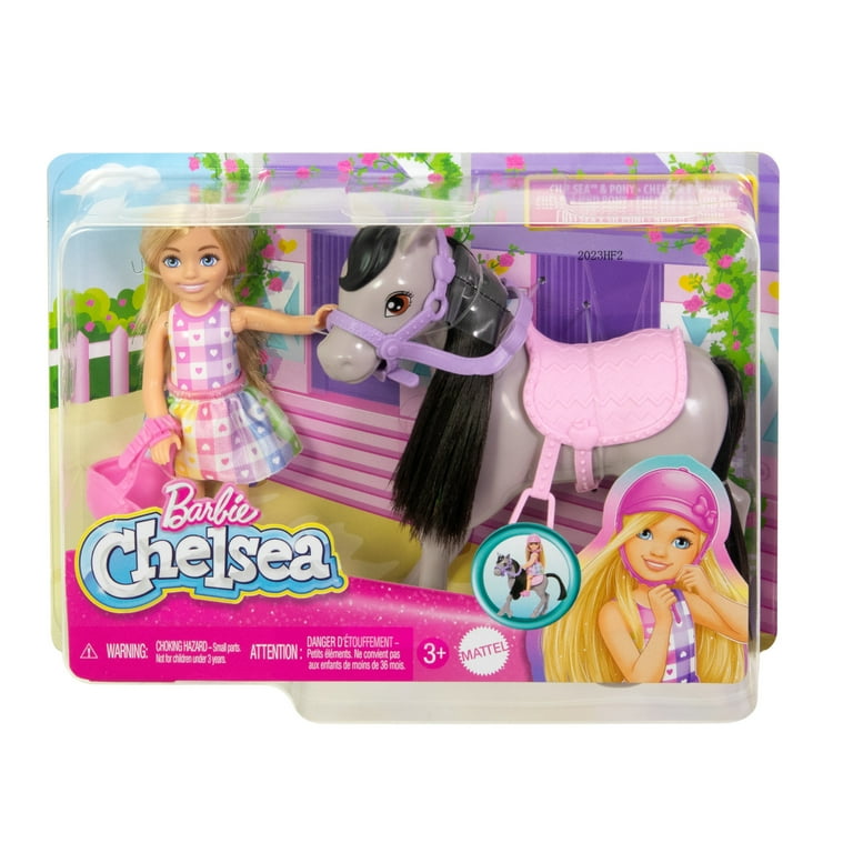 Barbie Chelsea Doll & Horse Toy Set, Includes Helmet