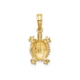 thumbnail image 4 of 14K Yellow Gold Turtle Charm Pendant, Polished Textured Shell, 21 mm, 4 of 6