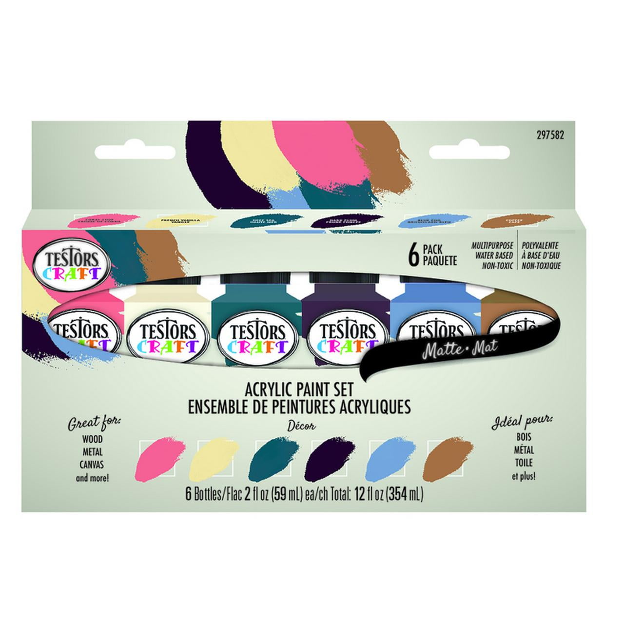 Testors Matte Assorted Craft Paint Set Interior 12 oz