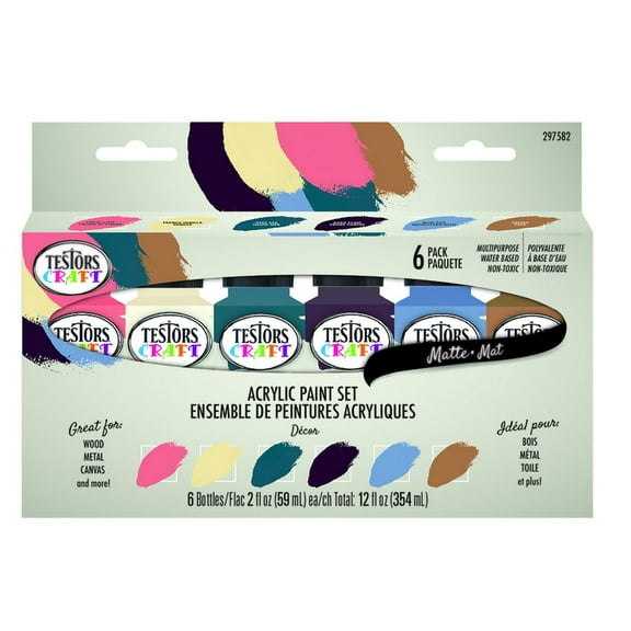 Testors Craft Acrylic Paint Set 6/Pkg-Decor Matte