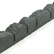 Rubberific Landscape Edging, 4' Gray Cobblestone Rubber Flower Garden Edging Border (4 Pack)