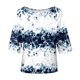 thumbnail image 3 of Gibobby Camisetas de verano para mujer Blusa holgada bohemia verano para mujer, blusa talla grande con hombros descubiertos y estampado Floral para mujer(Blanco,CH), 3 of 5