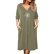 thumbnail image 1 of Gibobby Vestido Casual para Mujer Primavera Y Otoño Casual Suelto Manga Larga Bolsillo Con Capucha Estampado De Diente De León Vestido Casual Vestido(Verde,CH), 1 of 5