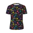 thumbnail image 5 of Wukai Colorful Palms Print Men's Short-Sleeved Mesh T-Shirt,Quick-Dry Short Sleeve Workout T-Shirt-X-Small, 5 of 8