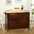 thumbnail image 4 of TMS Monterey Butcher Block Rolling Kitchen Island with Drawers, Cabinet, and Towel Rack, Espresso, 4 of 8