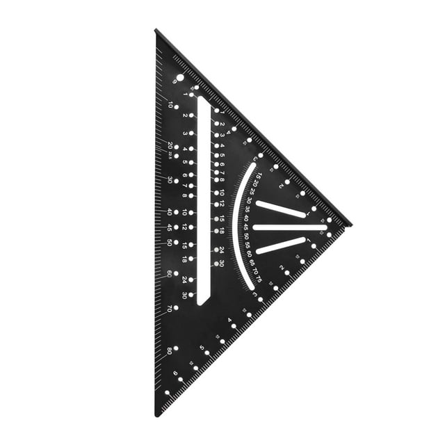 Herramienta de carpintería shamjiam regla triangular cuadrada de aleación de aluminio negro
