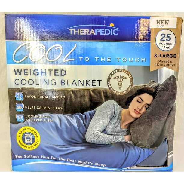 Therapedic 25 lb.X-Large Weighted Cooling Blanket in Grey - Walmart.com