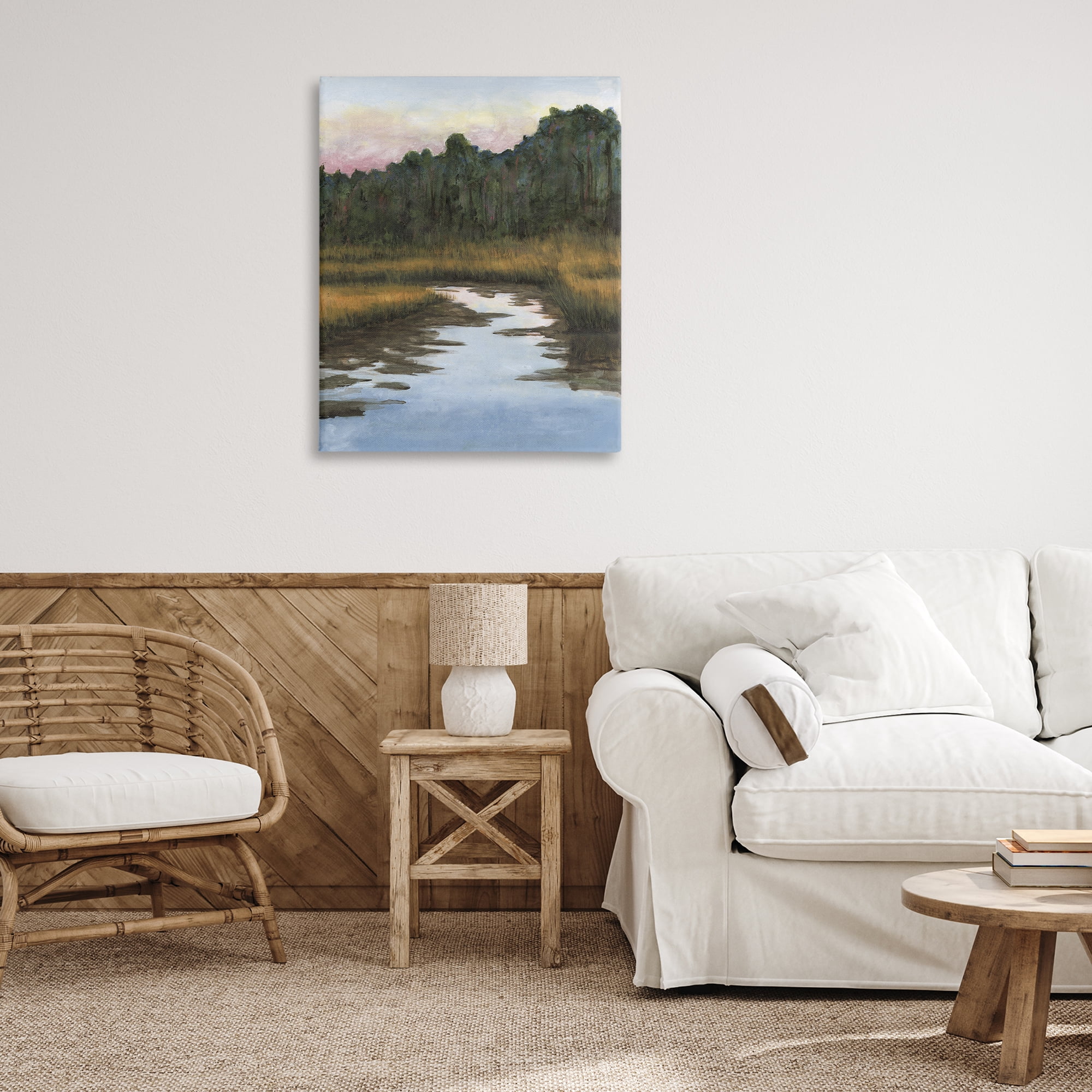 Stupell Industries Peace Stream in Nature Landscape & Nature Painting Wrapped Canvas Art Print Wall Art, 30 x 40