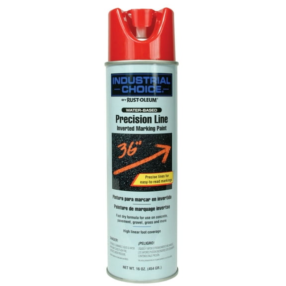 Rust-Oleum M1600/M1800 Precision-Line Inverted Marking Paint,17oz, Safety Red, Water-Based