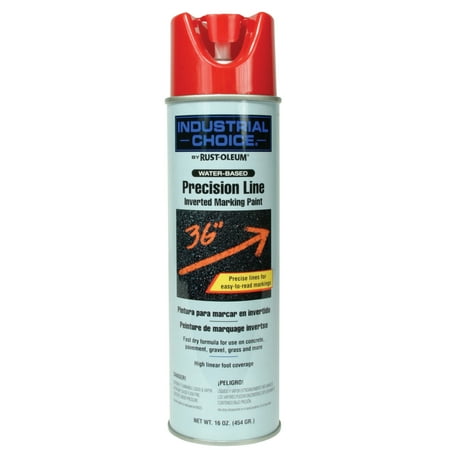 Rust-Oleum M1600/M1800 Precision-Line Inverted Marking Paint,17oz, Safety Red, Water-Based