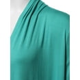 thumbnail image 4 of FashionOutfit Women's Solid Jersey Knit Draped Open Front Short Sleeves Cardigan, 4 of 4
