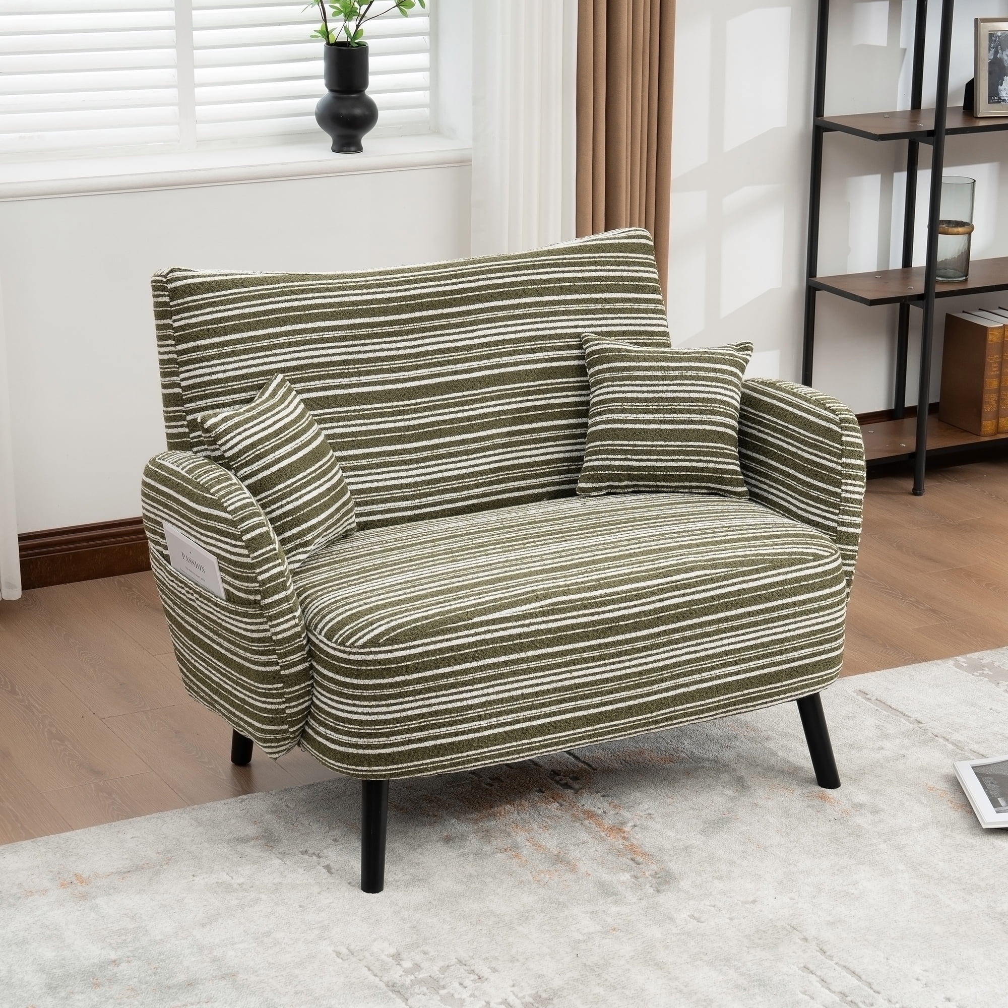 MOONMISS Modern Sofa with Ultra-Comfortable Armrests Solid Wood 2-Seater 47.64"L x 32.09"W x 34.25"H