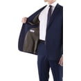 thumbnail image 4 of Ferrecci Men's Mason Slate Blue Wool Slim Fit Notch Lapel 2 Piece Suit with Matching Flat-Front Dress Pants (42 Short), 4 of 7
