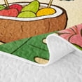 thumbnail image 5 of Castle Fairy Cute Tropical Parrot Quilt King,Coconut Drink Hibiscus Beach Layout King Coverlet Set,Red Sky, 5 of 7