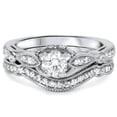 thumbnail image 2 of Pompeii 3/4 Ct Diamond Engagement Ring Matching Wedding Band Set in 10k White Gold, 2 of 3
