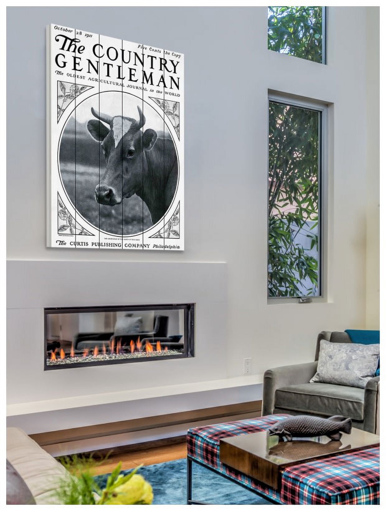 Marmont Hill "CG Cow" Painting Print on White Wood