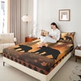 thumbnail image 4 of Homewish Wildlife Bear 4 Pieces Queen Sheet Sets for Kids Teens,Jungle Animal Ultra Soft Flat Sheet,Moutain Jungle Queen Fitted Sheet,Super Cozy Room Decor, 4 of 7