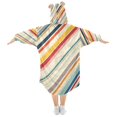 thumbnail image 2 of FORMRS Wearable Blanket Hoodie with Sleeves for Kids Cozy Flannel Sweatshirt, Striped Pattern, 2 of 7
