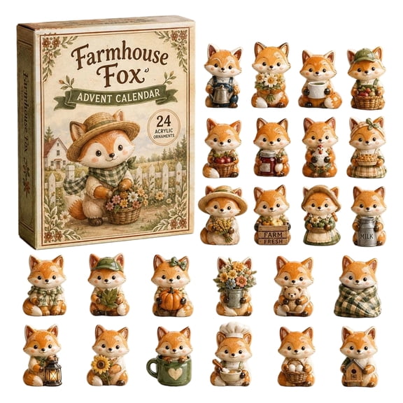 24-Day Animals Advent Calendar , Christmas Countdown Calendar with 24 Pieces 2D Acrylic Cute Ornament, Uniquee Christmas Tree Decorations for Xmas Halloween Animals Lover, Holiday Decor Gift