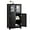 Black, variant on LOKO Tall Bathroom Cabinet, Modern Storage Organizer with Doors & Open Shelves, Wooden Floor Cabinet with Adjustable Shelves for Bathroom, Living Room or Kitchen (Grey)