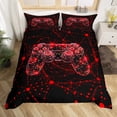 thumbnail image 2 of Erosebridal Housse de Couette Géométrie Futuriste Simple, Literie Manette de Jeu Moderne Taille Simple, Adolescents, Réversible 2 Pcs, 2 of 7
