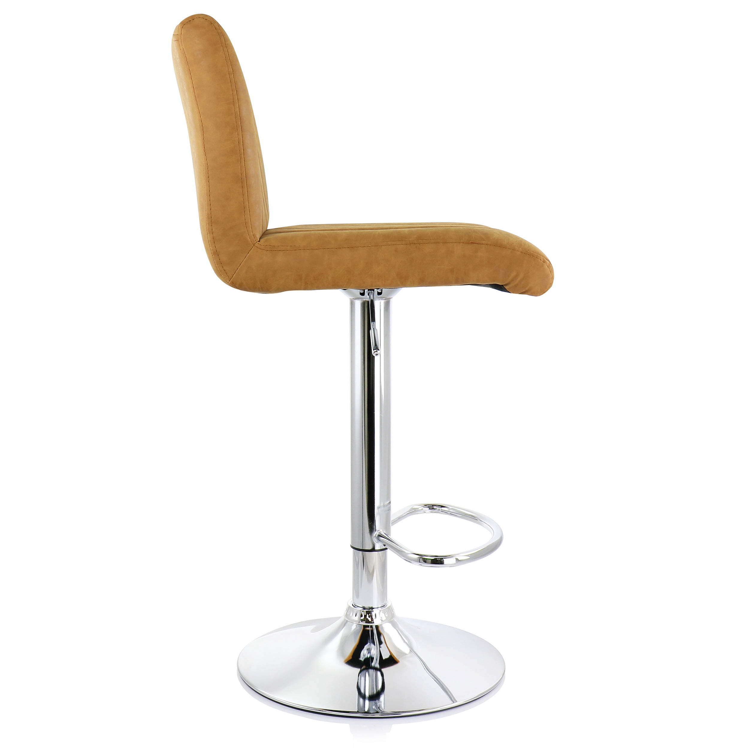 Elama Bar Stool with Adjustable Height & Swivel, Camel, Set of 2