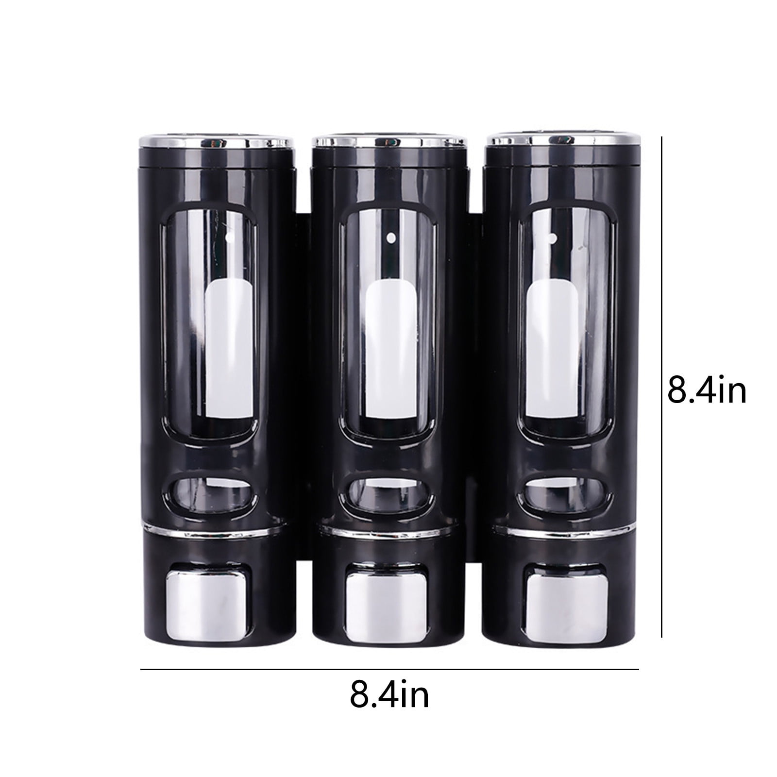 Shampoo and Conditioner Dispenser,Wall-Mounted Shower Shampoo Dispenser 3 Chamber No Drill Body Wash Soap Dispenser for Shower, Bathroom, Hotel