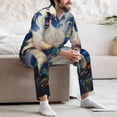 thumbnail image 7 of Picia Vintage Starry Sky Puppy Pattern Men’s Long-Sleeve Sleepwear Set - Soft 2-Piece Loungewear with Pockets, Comfy PJs for Relaxing Nights-XX-Large, 7 of 7