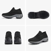 Women's Walking Shoes Arch Support Non Slip Work Shoes Breathable Knit Upper Lightweight for Plantar Fasciitis