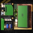 thumbnail image 5 of SOLAURA Metal Storage Cabinet, 71" Garage Storage Cabinet with Lock, Black Green Metal Cabinet with 2 Doors and 4 Adjustable Shelves for Home Office, File, Easy Assemble, 5 of 8