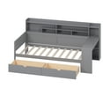 thumbnail image 6 of MODERNLUXE Twin Size Daybed with 2 Drawers, Wooden L-Shaped Platform Bed with Storage Shelves and Study Desk,Gray, 6 of 7