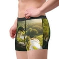thumbnail image 2 of Sikiie Deep Forest Stone Green Dragon Print Men's Boxer Briefs, Elastic Waistband Boxer Briefs Leggings-Medium, 2 of 5