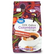 Great Value 100% Arabica Colombian Medium-Dark Roast Ground Coffee, 12 oz, Bag